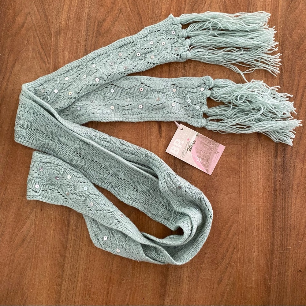 Light blue scarf with sequins
